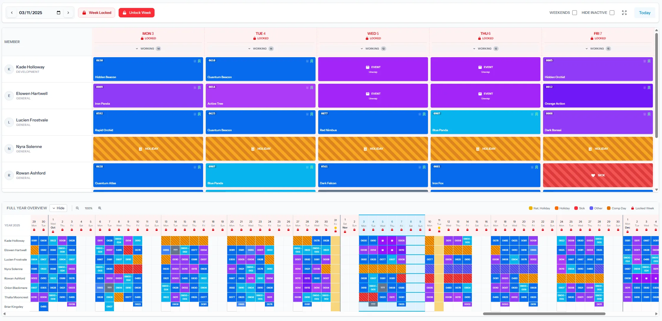 Planning screenshot